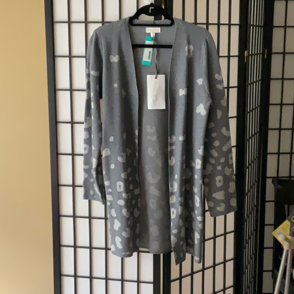 Sweater coat. Grey and light grey